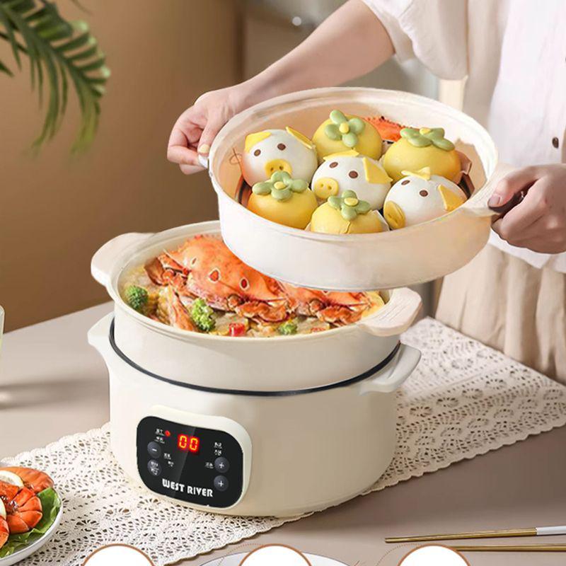德国智能电热锅电炒锅多功能一体炒菜锅电火锅宿舍料理蒸煮电煮锅