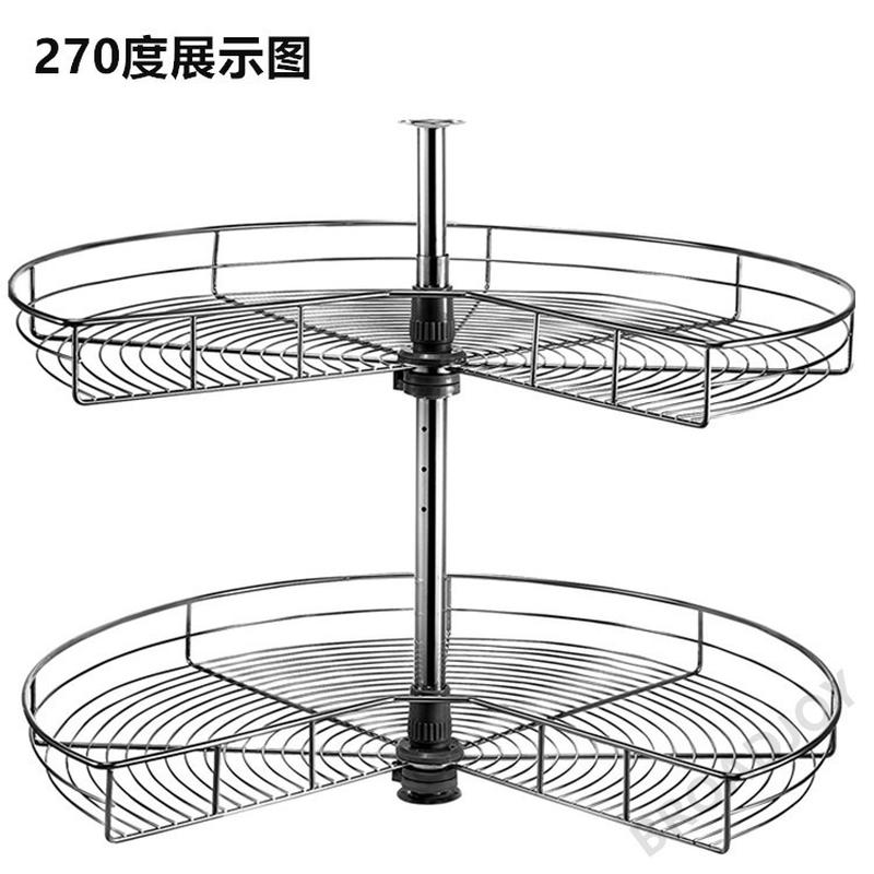 旋转拉篮不锈钢厨房橱厨柜拉蓝橱柜架圆型转角小怪物拉篮转角拉篮