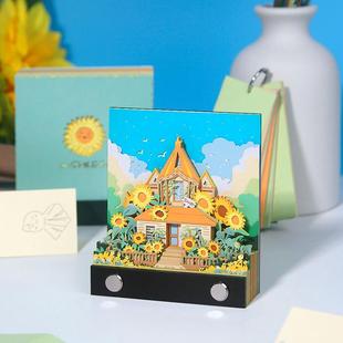 便签纸货源3d立体跨境电吉他乐器多功能笔筒便签新奇特桌面摆件