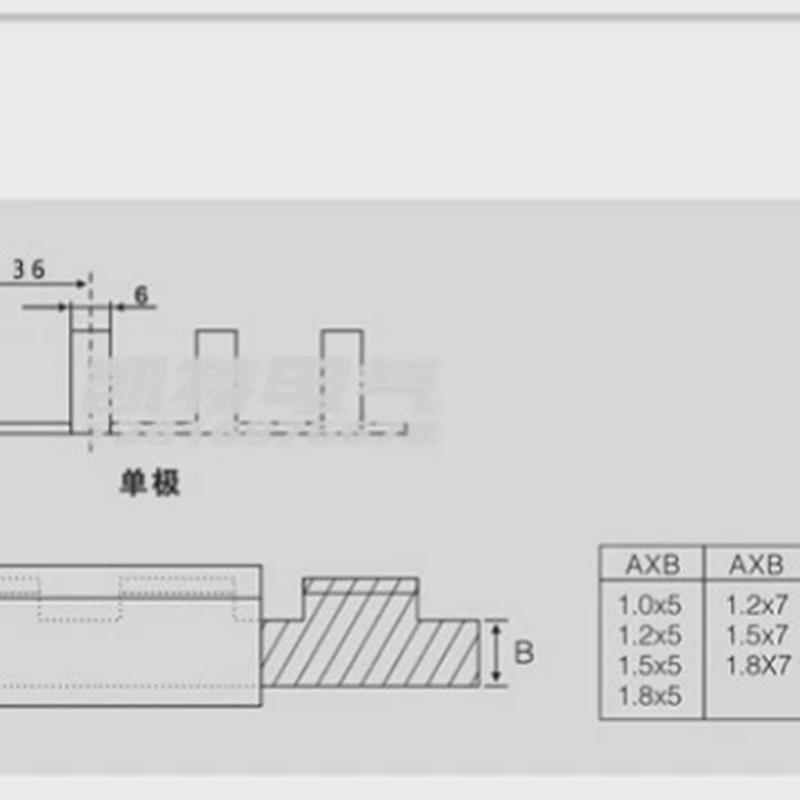2p200a汇流排2*17紫铜排36间距dz47空开连接铜排接线原色