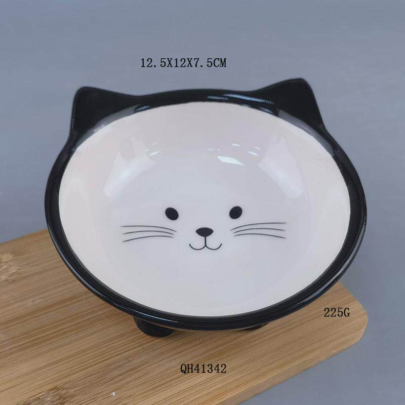 严选猫碗陶瓷宠物用品宠物碗狗食盆犬猫单碗喝水碗可爱卡通