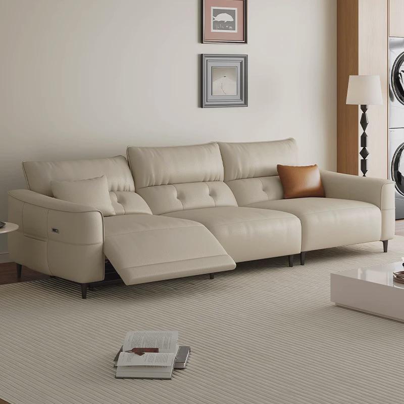 零靠墙功能沙发意式极简直排电动沙发可躺太空舱皮艺沙发佛山家具
