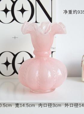 新品中古风彩虹色芬顿风法式手工珠花瓶南瓜琉璃玻璃家插花器摆件