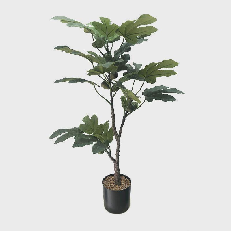 仿真无花果树盆栽人造造景绿植假树园林办公室家居装饰摆件假盆栽
