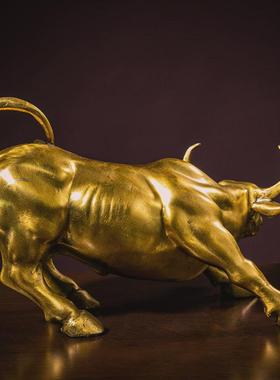 纯铜牛旺市华尔街摆件牛牛牛十二生肖牛金属工艺装厂家批发