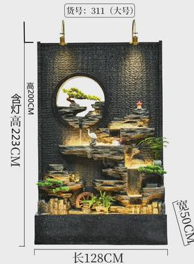 大型屏风水幕墙流水墙入户花园景观玄关隔断办公室循环水鱼缸摆件