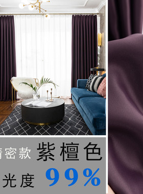 40N2024全遮光加厚隔音隔热窗帘布客厅卧室防晒遮阳现代简约成品