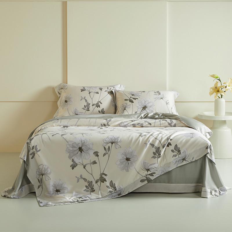 15n60s天丝床上四件套夏季冰丝裸睡丝滑床单被套飞边工艺简
