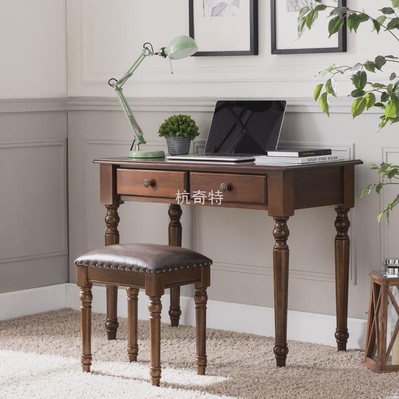 h絎1美式小书桌全实木电脑桌家用学习桌椅办公写字台欧式简约学生