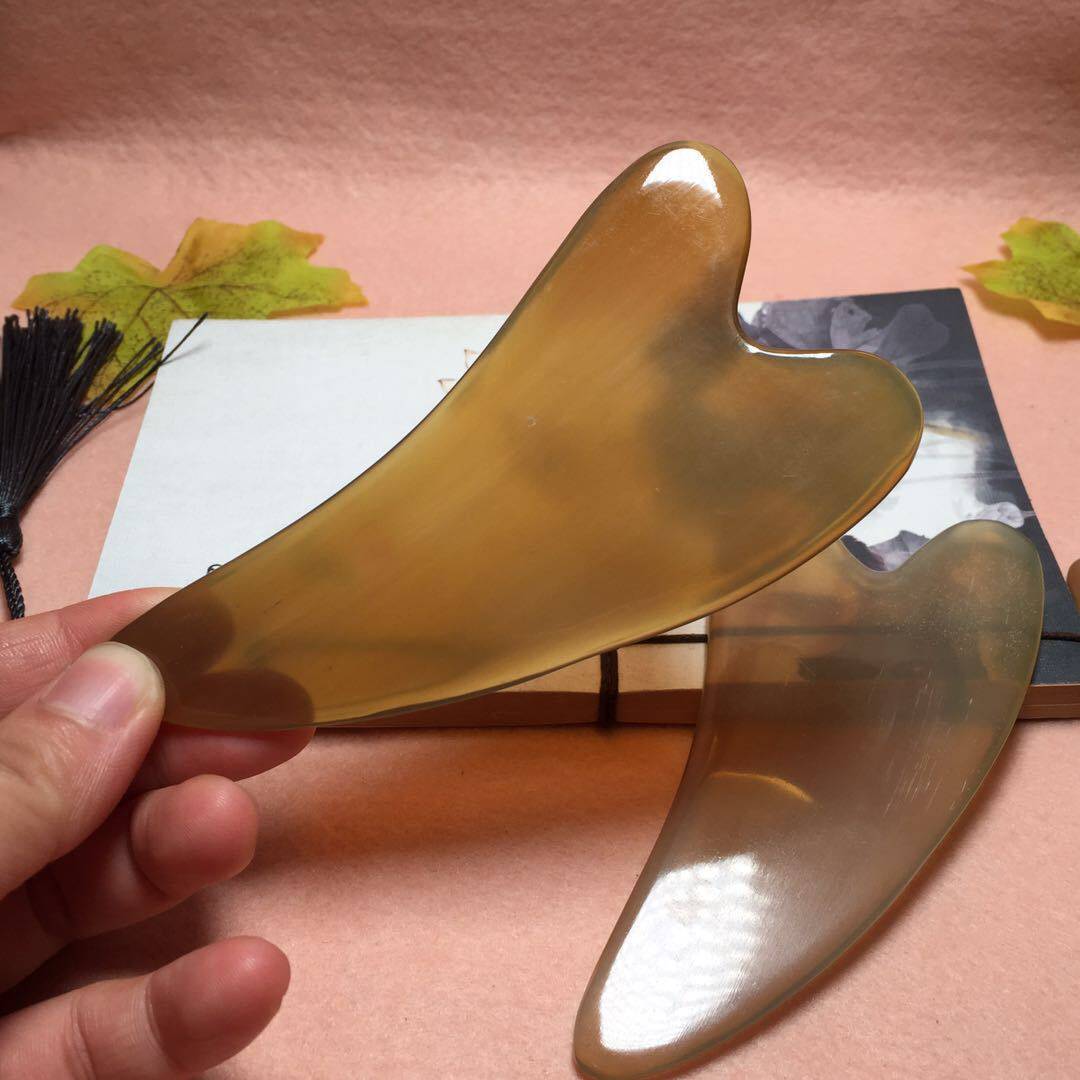 天然白水牛角刮痧板按摩板刮板家用面部脸部颈部背部全身通用加厚