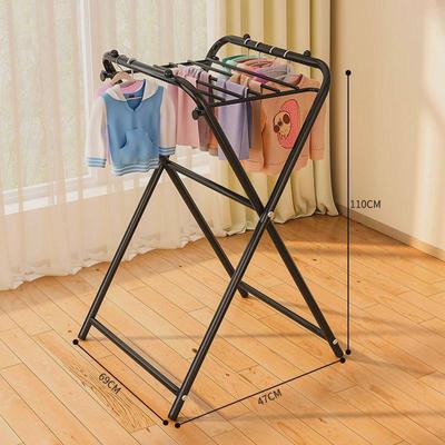 折叠晾衣架阳台家用挂衣落地卧室内小型移动凉衣架杆飘窗晒衣架子