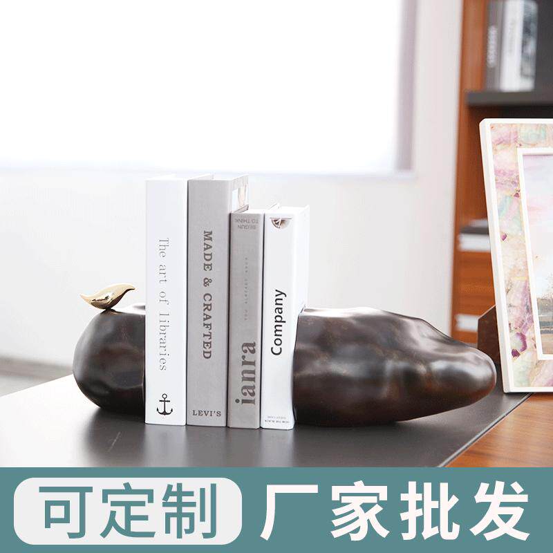 创意树脂书档工艺品办公室桌面书立居家摆件小鸟摆件