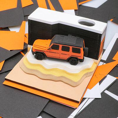 立体纸雕3d汽车模型创意便签摆件4s车企纸质文化艺术企业礼品定制