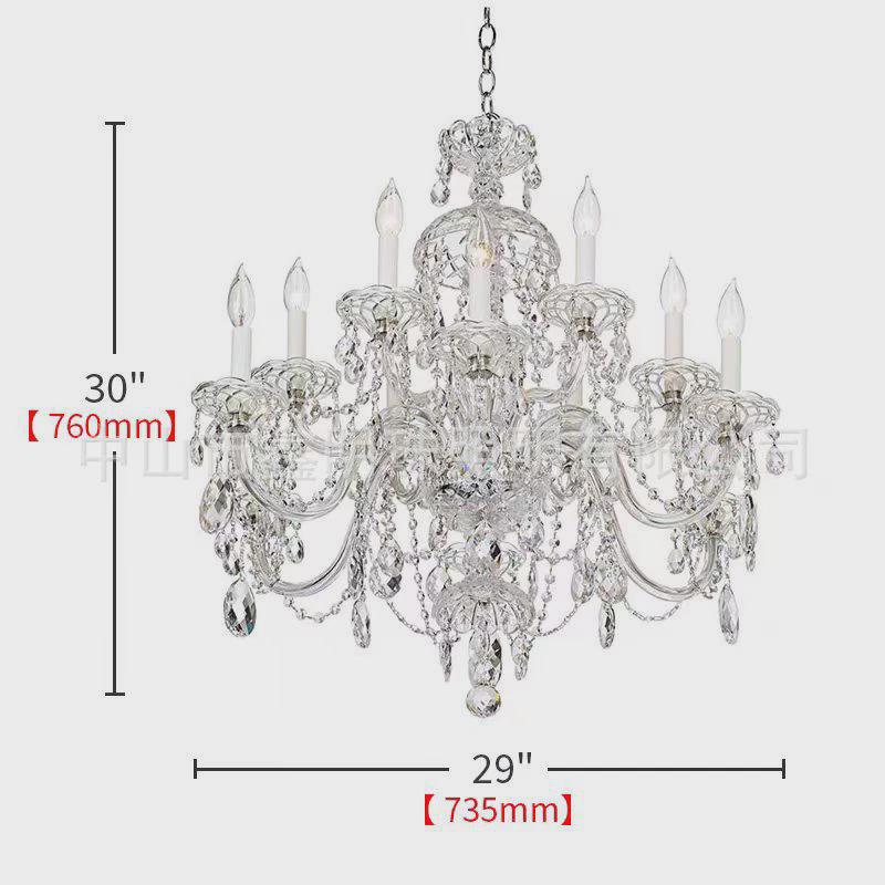 新款欧式餐厅灯蜡烛吊灯豪华客厅灯时尚法式水晶简约时装店灯饰