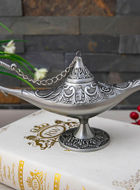 锌合金欧式创意复古客厅装饰摆件神灯金属工艺品礼品家居阿拉丁