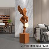 创意天使雕塑轻奢艺术人物落地摆件大型氛围灯软装 样板间酒店大堂