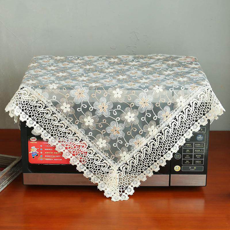 微波炉防尘盖布空调盖巾洗衣机帘蕾丝打印机遮尘盖布电视布防尘罩
