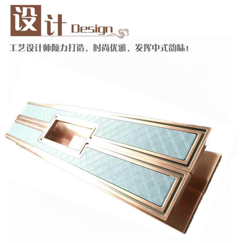 木门复古酒店玻璃门中式豪华拉手铝合金皮革大门拉手门把手