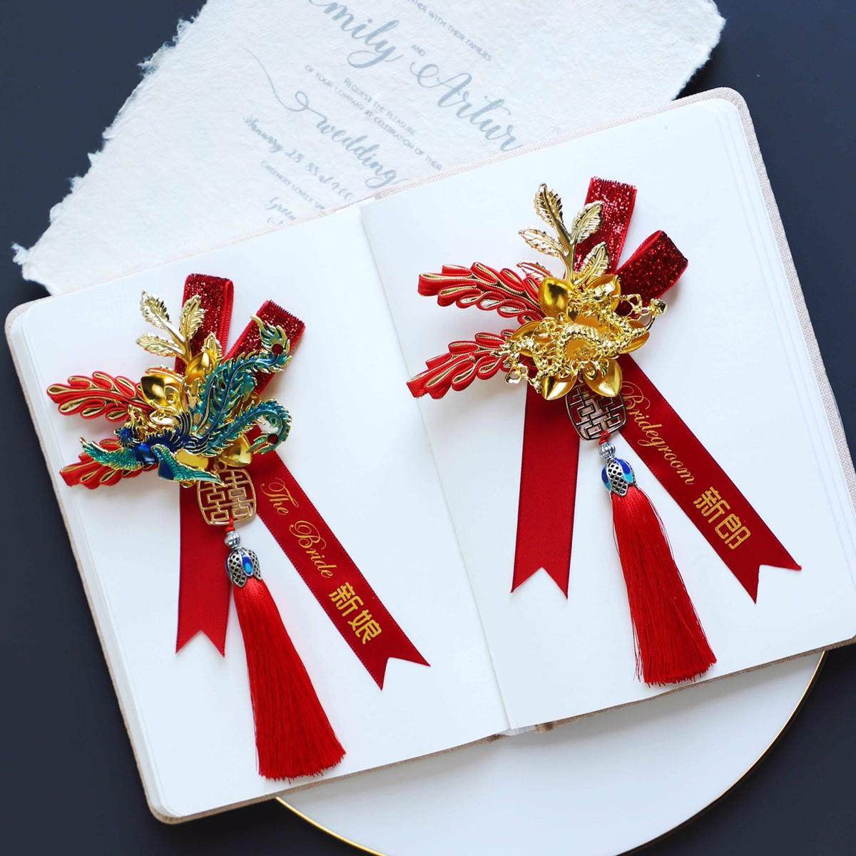 新款景泰蓝龙凤呈祥新郎新娘中式流苏婚礼胸花贵宾父母亲胸针襟花,节庆用品/礼品,胸花,淘宝优惠券,粉丝福利购,淘宝优惠卷