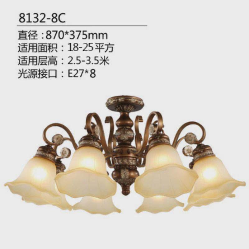 客厅灯美式吸顶灯乡村复古奢华餐厅卧室灯具矮楼层欧式复古吊灯