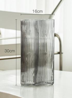 雪柳专用花瓶摆件客厅插花玻璃透明水养水培轻奢高马醉木高级感在