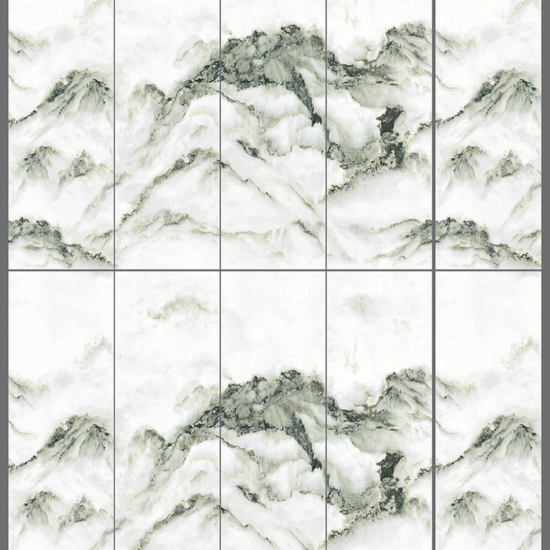 800*2600*9mm亮光面连纹背景墙瓷砖通体大理石现代客厅新中式岩板