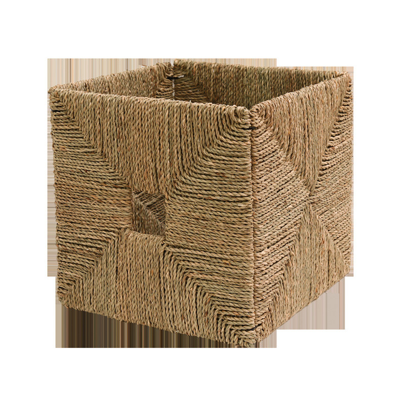 6s克尼萨篮自然手工编织篮筐宜收纳箱海草藤编框储物柜家居置物盒