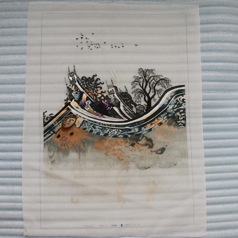 苏绣装饰画客厅手工刺绣办公室挂画苏州书房绣片插花瓶绣片定制图片