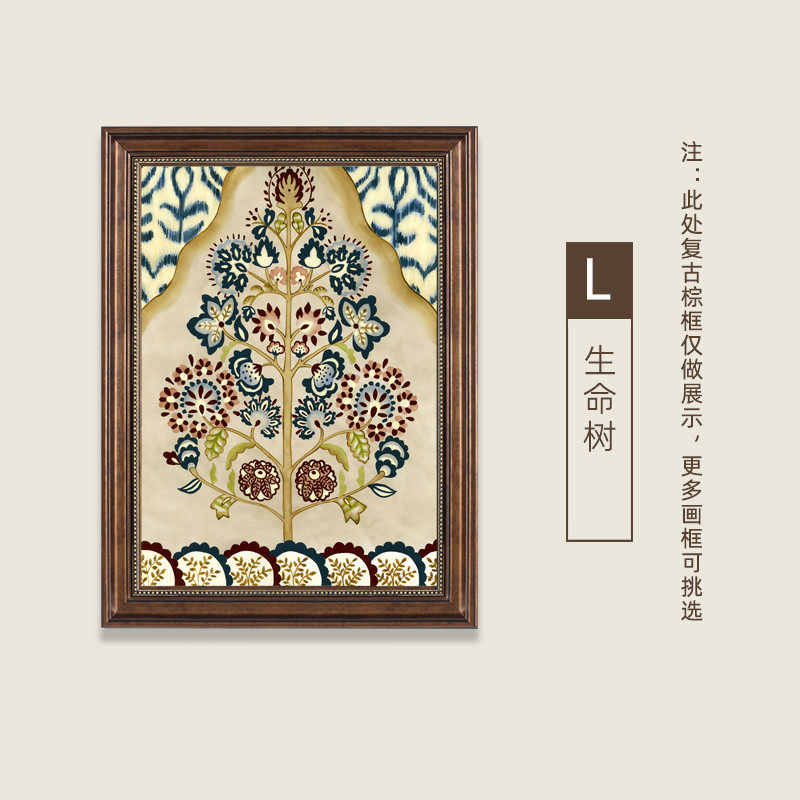 2V06威廉莫里斯幸福树美式玄关装饰画餐厅花卉壁画欧式挂画复古仿