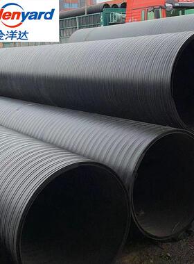 hdpe双平壁钢塑复合排水管市政埋地sn8排污缠绕管中空壁缠绕管