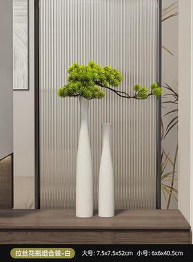 禅意陶瓷细长花瓶摆件客厅插花绿植入户玄关电视柜壁龛高级感装饰
