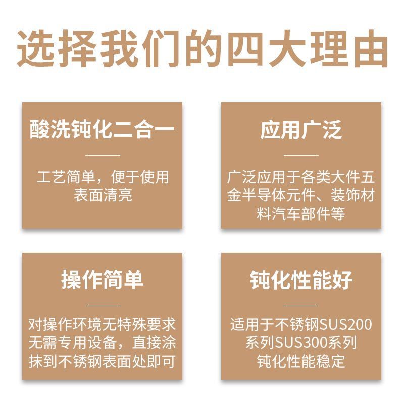 304不锈钢酸洗油污焊斑管道氧化皮钝化液工业钝化剂防锈剂二合一