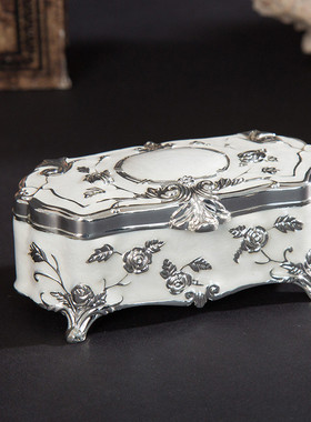 金属工艺品复古公主珠宝盒小号首饰盒饰品收纳创意牙签盒棉花签