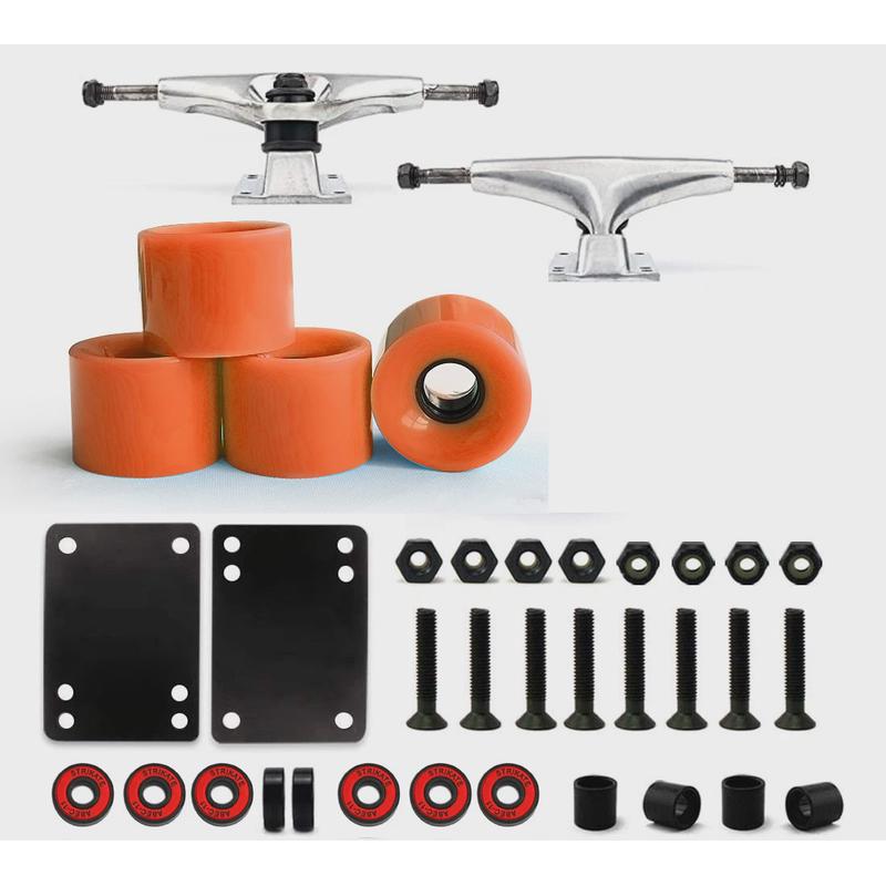 5英寸滑板鱼板长板支架60mm刷街轮pro轴承钢abec11桥钉垫片套装