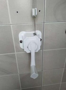 hx双杆式升降晾衣架简约圆杆手摇凉衣架白色晾被衣杆阳台晒衣架