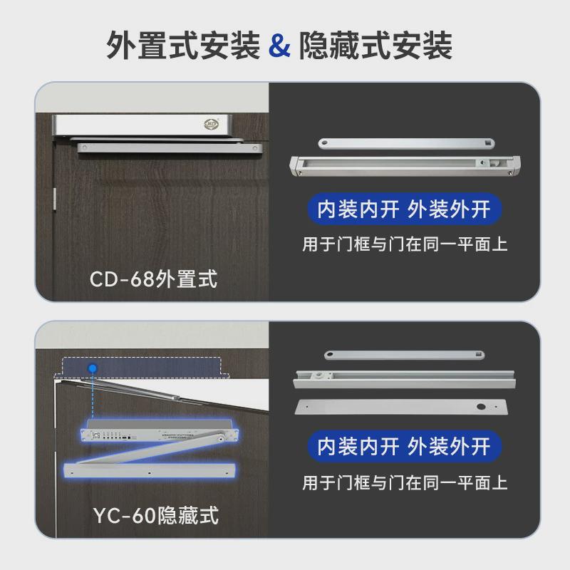 海达电动闭门器YC-60隐藏式自动开门机八字开门机隐形木门专用