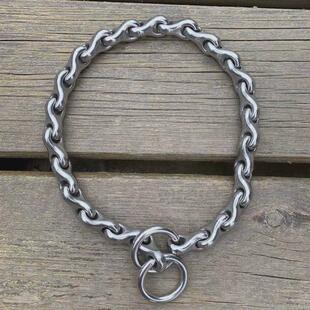 猛犬不锈钢狗脖圈中大型犬P链罗威纳卡斯罗藏獒脖套8毫米粗狗脖链