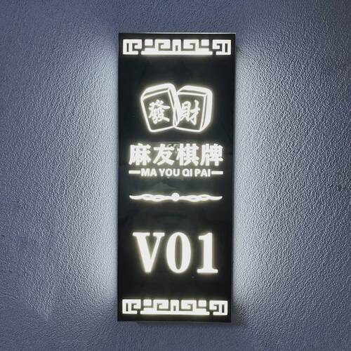 led发光酒店门牌号KTV足浴会所民宿包房包厢发光房间号码牌