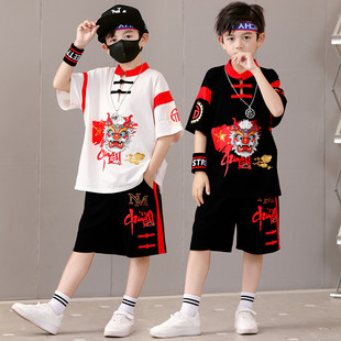中国风男童套装夏装六一儿童表演服走秀民族舞蹈潮
