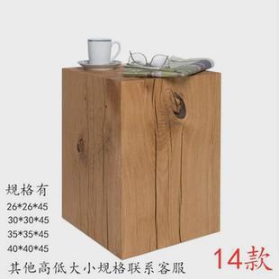 工厂实木大板桌脚支架原木岛台桌腿松木吧台侘寂风茶桌脚木墩椅子