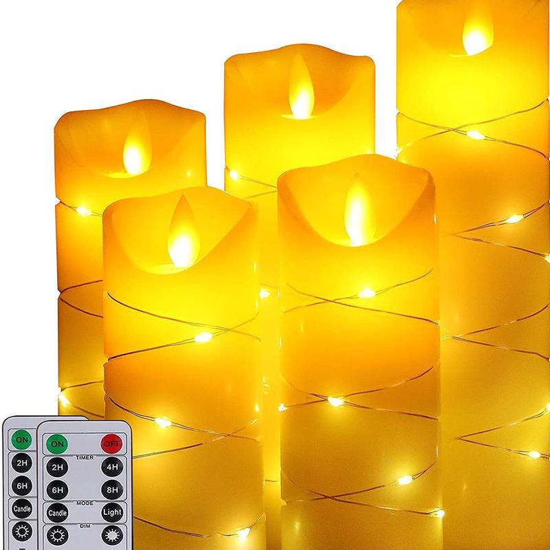 遥控款表面串灯婚庆电子蜡烛灯仿真石蜡假蜡烛led表白装饰引路灯