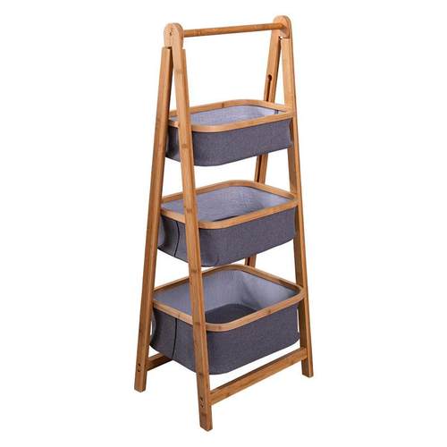 收纳筐客厅床头置物架卧室实木收纳架简约多层收纳篮整理储物架