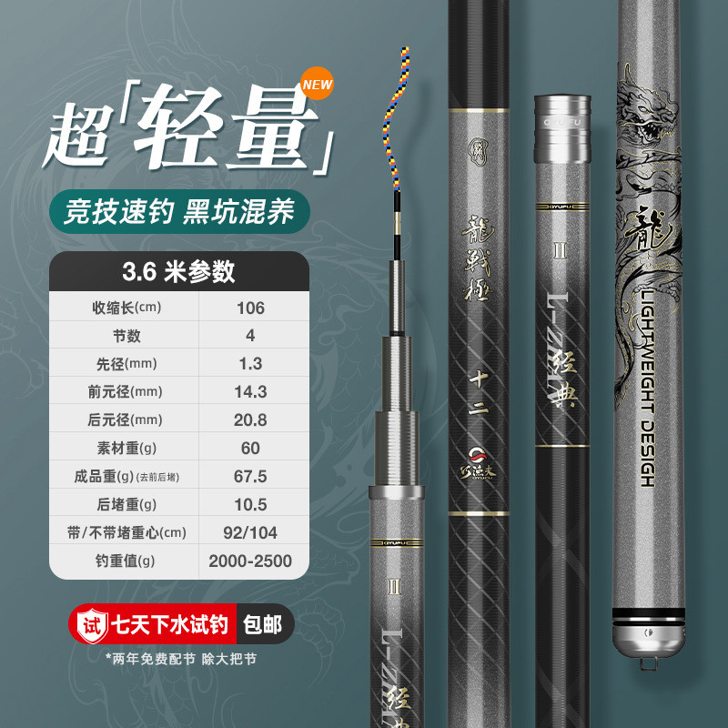 巧渔夫龙战极经典二代大综合翘嘴台钓鲢鳙超轻超硬
