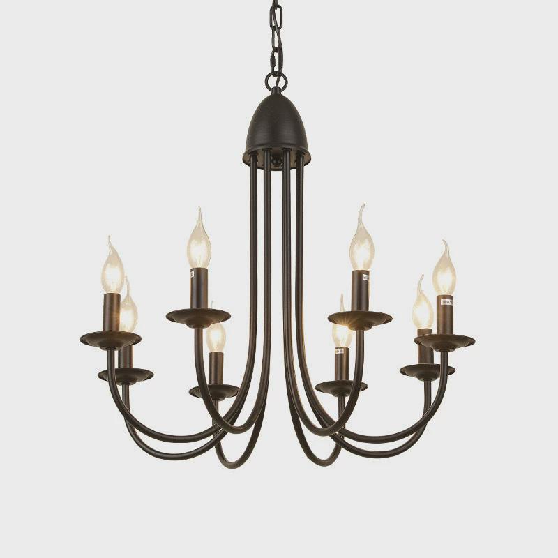 美式复古吊灯客厅卧室餐厅灯法式乡村简约铁艺蜡烛艺术中山灯具