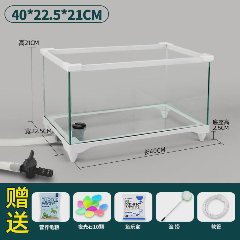 生态鱼缸玻璃乌龟缸家用带晒台别墅饲养箱大型养乌龟专用缸盆造景