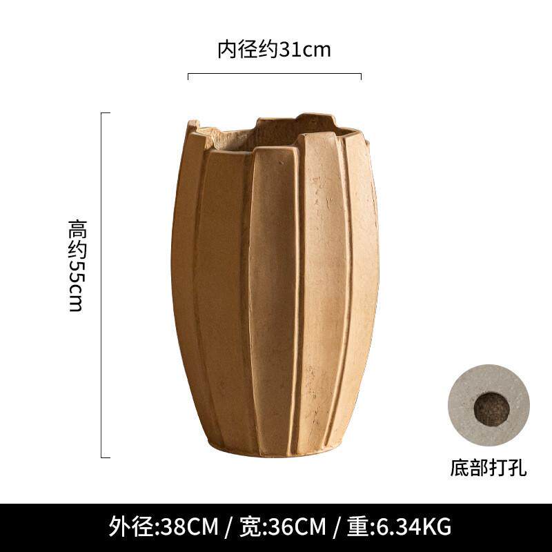 创意家用花盆大口径高级水泥透气室内阳台花器户外庭院盆景专用盆