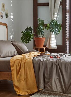 ki9s轻奢天丝lf级别80s床笠凉感空调被夏被夏凉被四件套素色