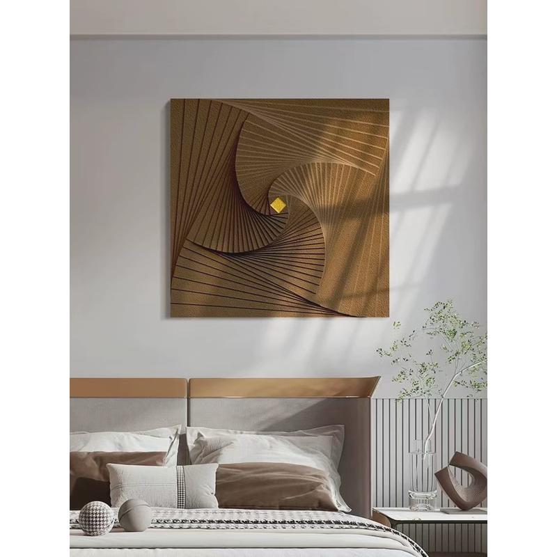木雕砂岩装饰画立体玄关客厅挂画卧室床头高级感肌理壁画创意壁饰