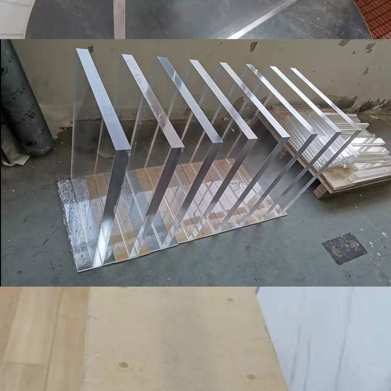 亚克力桌腿t型透明桌脚餐桌l板茶几岩型支撑腿厚板悬浮支架