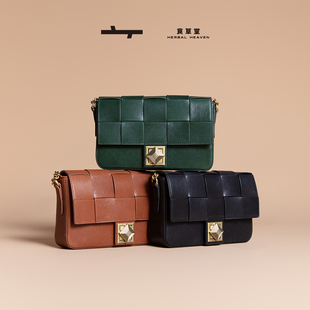 食草堂包包编织包轻奢小众包包水晶植鞣头层牛皮单肩包斜挎包君悦